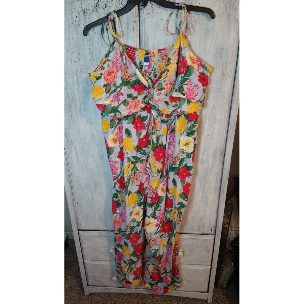 Old Navy linen floral summer 3x romper